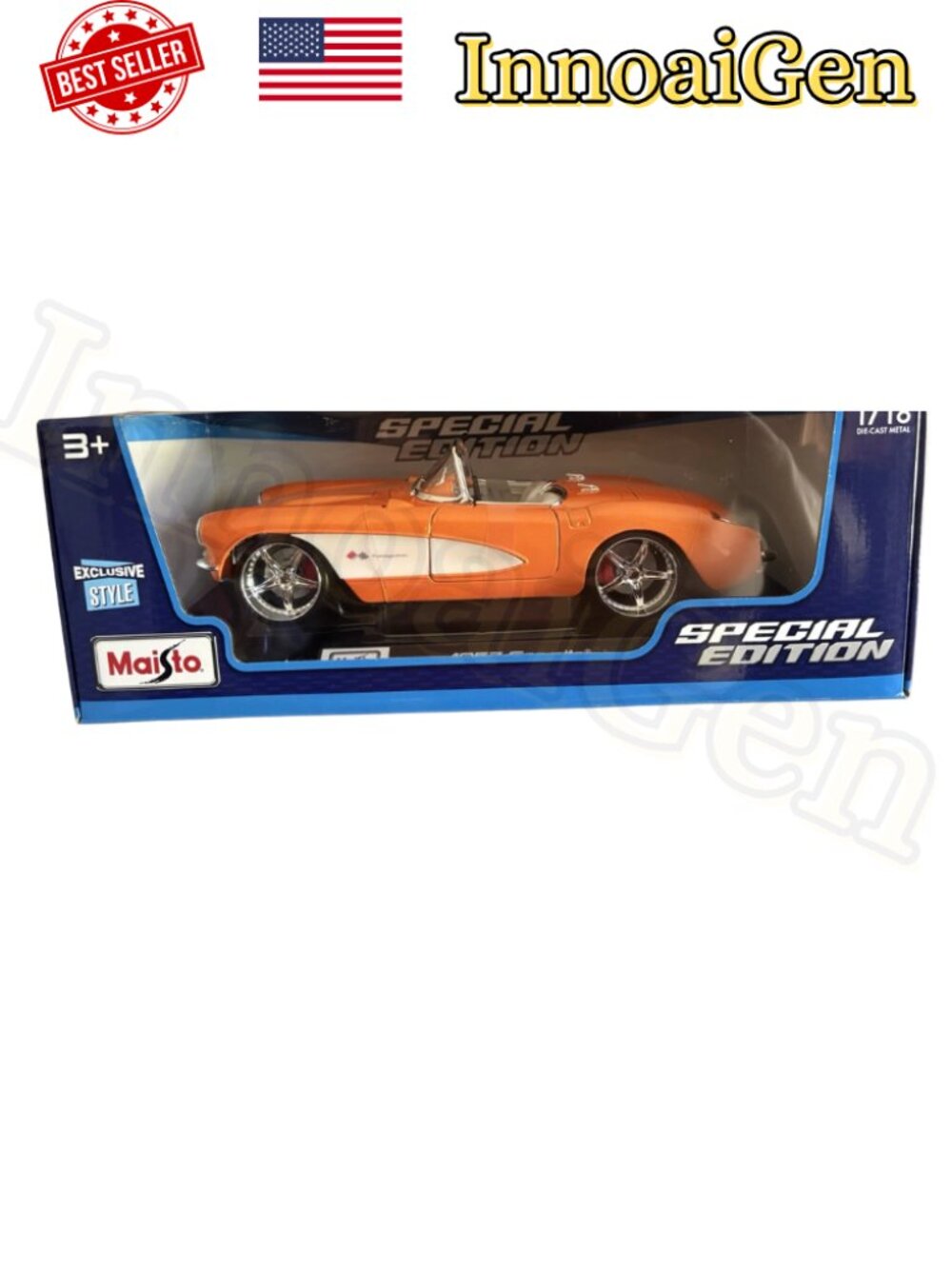 Maisto Special Edition 1/18 1957 Corvette Die Cast Metal Model Car New In Box